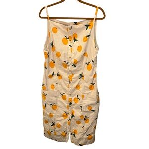 maeve x dylan mierzwinski Orange citrus print jumper dress L